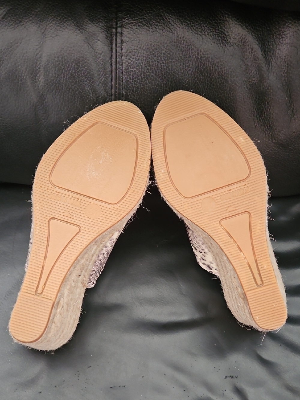 Kanna Open Toe Wedge Heel Mules Sz 6 Snakeskin Print Espadrille Platform Sandals - Picture 8 of 13